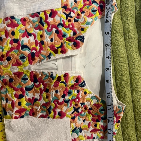 KIRUNDO Embroidered Boho Dress Pom Pom Sleeves White Medium - Picture 9 of 14